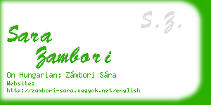 sara zambori business card