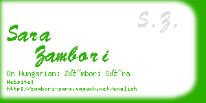 sara zambori business card